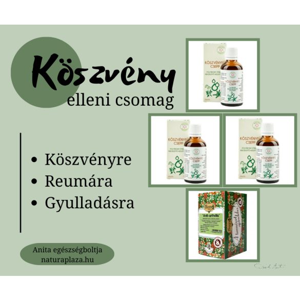 Anita Köszvény elleni csomagja - 3db Bálint cseppek Köszvényfű csepp + ajándék Boszy Anti-arthritis tea