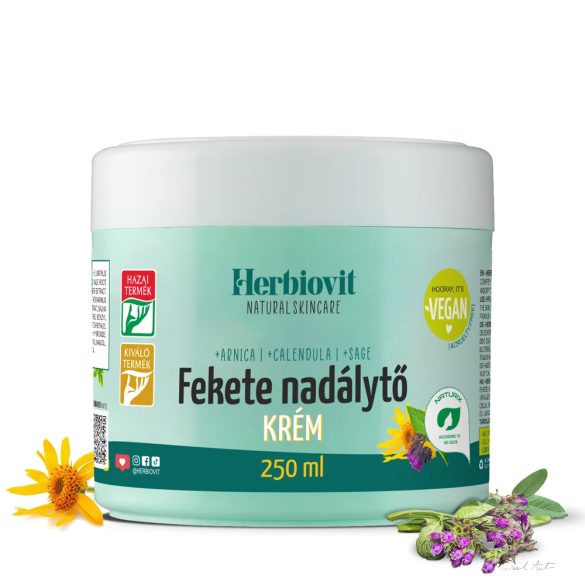 Herbiovit  FEKETE NADÁLYTŐ KRÉM SÉRÜLÉSEK ÉS VÉRALÁFUTÁSOK ÁPOLÁSÁRA (250 ML)