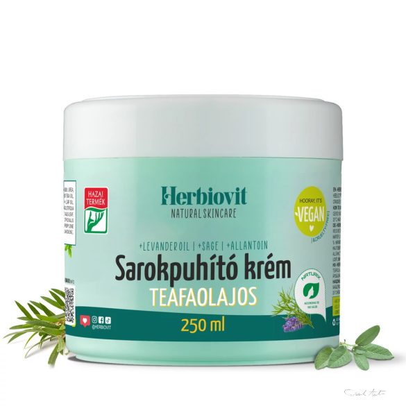 Herbiovit  SAROKPUHÍTÓ KRÉM TEAFAOLAJJAL SZÁRAZ ÉS KEMÉNY BŐR ÁPOLÁSÁRA (250 ML)