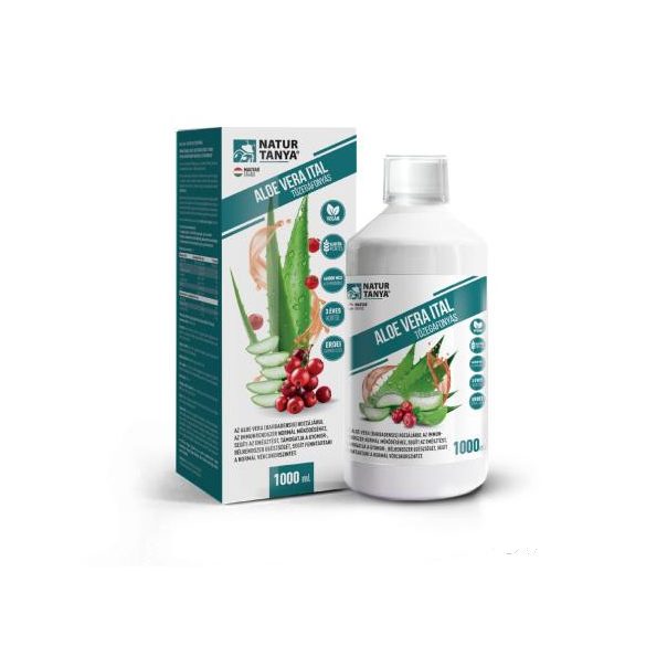 Natur Tanya® ALOE VERA ITAL TŐZEGÁFONYÁS, ERDEI GYÜMÖLCSÖS – Független, akkreditált laborral igazolt acemannán tartalommal 1000ml