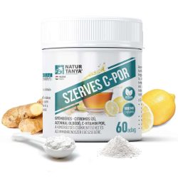   Natur Tanya® Szerves C-por – azonnal oldódó, gyömbéres - citromos ízű C-vitamin por, 60 adag