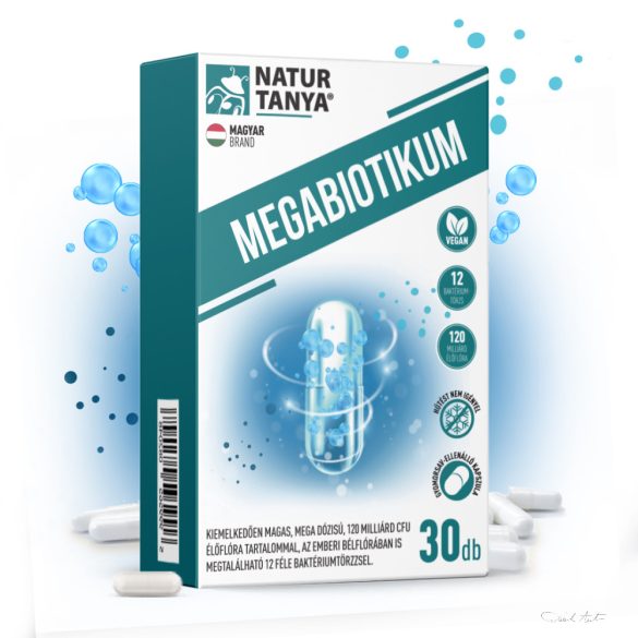 Natur Tanya® MEGABIOTIKUM - 12 féle baktériumtörzs, mega dózisú, 120 milliárd CFU élőflóra tartalom 30x